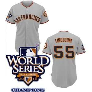   San Francisco Giants Baseball Jersey #55 Lincecum Gray Jerseys Size 56