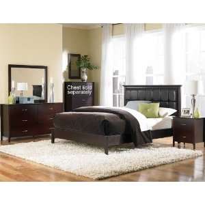 4pc Full Size Bedroom Set with Channel Tufted Bed in Merlot  