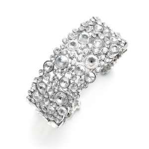 Crystal Bubbles Designer Cuff Bridal Bracelet  