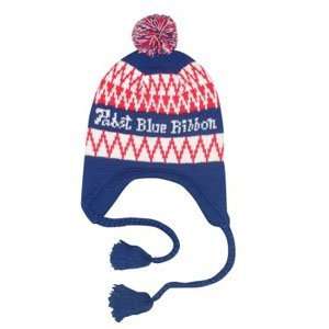   : Pabst Blue Ribbon PBR Knit Beer Cap with Ear Flaps: Everything Else
