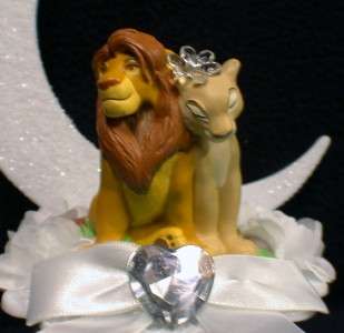 Lion King DISNEY Wedding Cake Topper LOT Glasses Knife guest book 