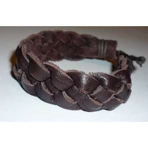  Brown Braided Bracelet   Leather 