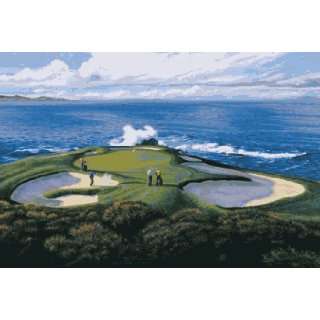  7th At Pebble Framed Lithograph by Tony Harris