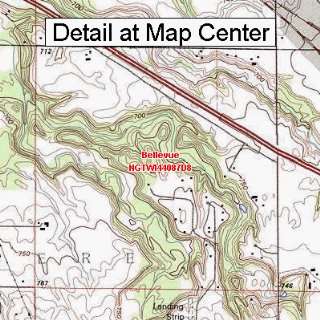   Topographic Quadrangle Map   Bellevue, Wisconsin (Folded/Waterproof