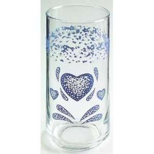 Corning Blue Hearts 14 Oz Glassware Tumbler, Fine China 