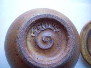 Early Tom Coleman Small Lidded Jar   Stoneware   Canby Oregon era 