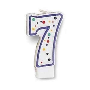  Creative Expressions Polka Dot Numeral Candles 3X1.5 7 