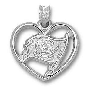  Tampa Bay Buccaneers Solid Sterling Silver Flag Heart 