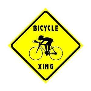  BICYCLE CROSSING sign * street caution bike: Home 