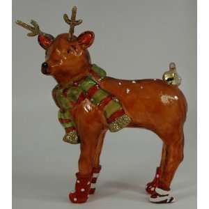  Fenton Art Glass Christmas Holiday Reindeer Figurine 