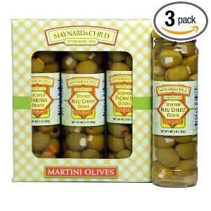   Variety Gift Pack of Stuffed Blue Cheese, Harissa & Picante Olives