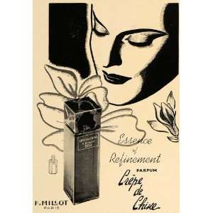  1937 Ad Parfum Crepe de Chine F Millot Paris Perfume 