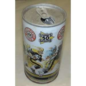 Vintage Collectible Flat Top Beer Can : Iron City & Steelers Football
