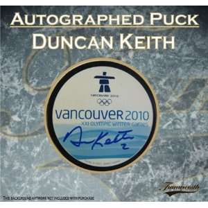  Duncan Keith Autographed/Hand Signed Puck With Logo 