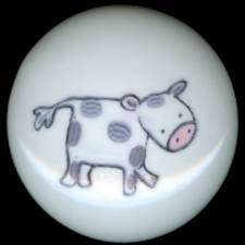 BARNYARD Ceramic KNOBS PULLS Set w/ Kidsline * COW  