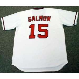 TIM SALMON California Angels Majestic Cooperstown Throwback Home 