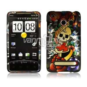 KF SKULL CASE COVER + LCD SCREEN PROTECTOR + CAR CHARGER for HTC EVO 
