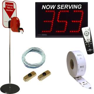 Digit LED Take A Number System with Red D80 Ticket Dispenser and 