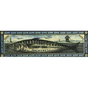 COD FISH THURBERS DEEP SEA MACKEREL SHIP 1882 CRATE LABELS CANVAS 