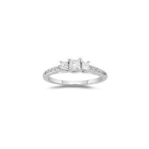 Anniversary Ring   1/2 (0.46 0.55) Ct Diamond Three Stone Ring in 18K 