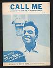 Call Me 1958 Johnny Mathis Sheet Music Clyde Otis Belfo