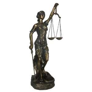   Tall HUGE Bronze Finish Lady Justice Statue Law Themis: Home & Kitchen