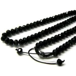    36 Inch Black Shamballa 6mm Glass Beaded Necklace Chain: Jewelry