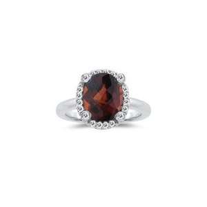  1/4 (0.21 0.27) Ct Diamond & 3.60 Cts Garnet Ring in 14K 