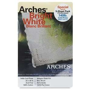  Arches Bright White Watercolor Paper   22 x 30, Pkg of 5 