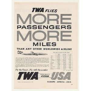  1959 TWA Airlines Flies More Passengers Jetstream Aircraft 