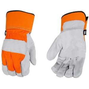 Black and Decker BD520L Premium Split Cowhide Leather Palm Work Gloves 
