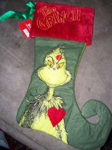 NEW THE GRINCH CHRISTMAS STOCKING Dr SEUSS +*FREE GIFT*  
