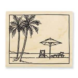   V206 Wood Handle Rubber Stamp, Umbrella Beach Arts, Crafts & Sewing