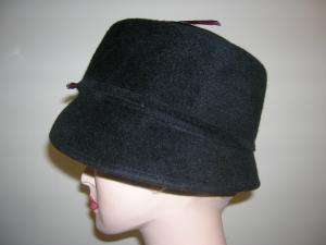 GABRIEL AMAR for FRANK OLIVE black fur felt feather hat  