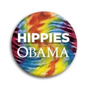  campaign pin pinbacks Hippies for Obama Photo Button   2 1 