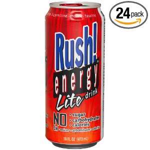 Rush! Energy Drink, Lite, Berry, 16 Ounce Cans (Pack of 24):  