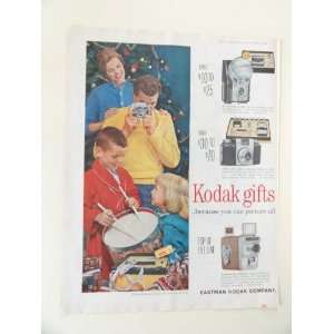  Kodak Cameras. Vintage 60s full page print ad. (boy got 