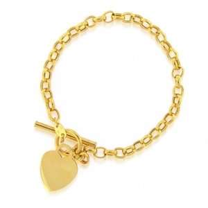  Bling Jewelry 14K Gold Petite Heart Tag Toggle Bracelet 
