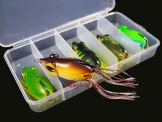Lots 5 New Bait/Lures Fishing Frog Hook Set w/ box SKF03  