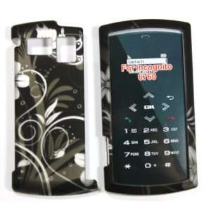  Black with Silver Flower Field Rubber Texture Sanyo 6760 
