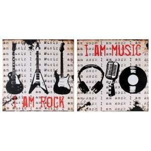  10 Square I Am Rock Guitar Music Canvas Wall Print 