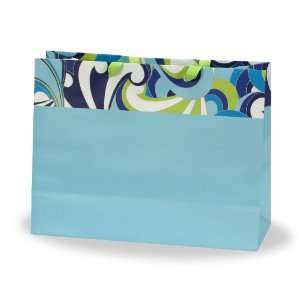  Berwick Modern Mod Gift Bag, Blue, 13 Wide x 10 High x 5 
