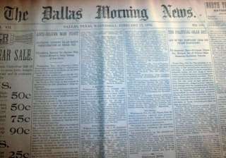   MORNING NEWS newspapers 120 years old Original TEXAS newspapers  