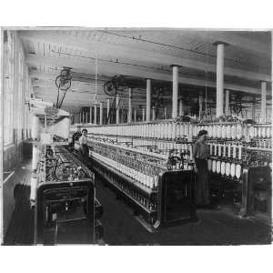 com Textile factory with two women at machines,c1910,Textile Industry 