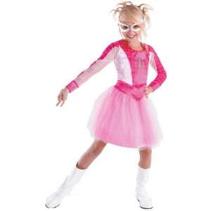   Girls Pink Suited Spider Girl Costume Size Small: Toys & Games