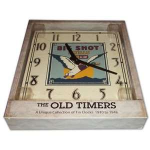 Large Big Shot Shells 12 Guage Tin Wall Clock The Old Timers 