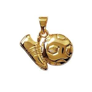    18K Gold Plated Football Soccer Ball & Shoe Pendant Jewelry