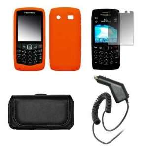  Blackberry Pearl 9100 Premium Black Leather Carrying 