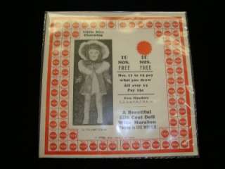   MISS CHARMING LIKE SHIRLEY TEMPLE DOLL PUNCH CARD ADVERTISING  