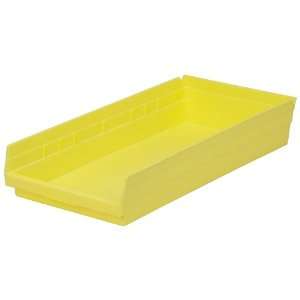   by 11 Inch by 4 Inch Plastic Nesting Shelf Bin Box, Yellow, Case of 12